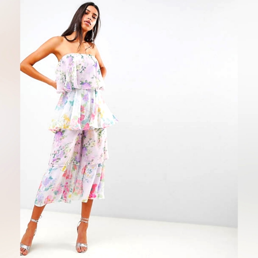 Asos floral tiered Jumpsuit